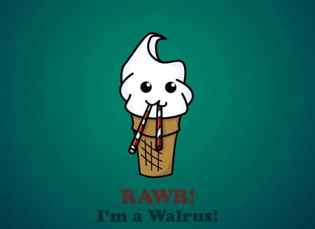 Cute Funny IceCream Cone - ice cream, cute cartoon, funny, cone, ice cream cone, sweet