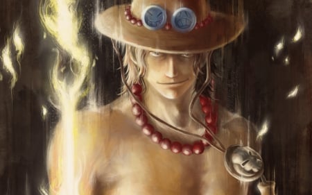 Portgas-D.-Ace - one piece, art, cool, hat, smile, fire, portgas d ace