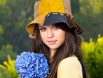 *** Cute girl with hydrangea ***