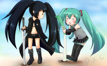 Black Rock Shooter - girls, anime, cartoon, funny