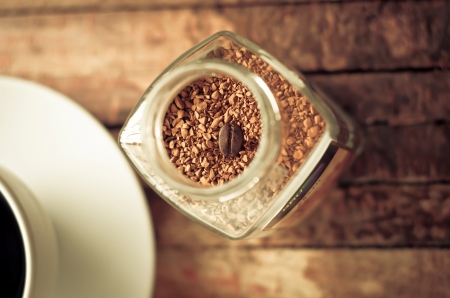 Coffee - coffee granules, coffee cup, coffee, coffee bean, cup, granules