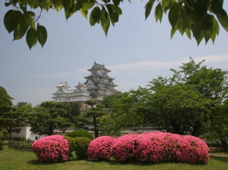 temple - flowers, fun, garden, architecture, medievel