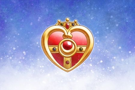 Cosmic Heart Compact - object, love, heart, items, objects, brooch, sailor moon, abstract, item, blue, anime, sailormoon