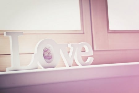 Love - decoration, soft, window, love, pink, home