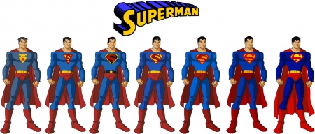 Superman Through The Ages - pre crisis superman, superman, man of steel, superman through the ages