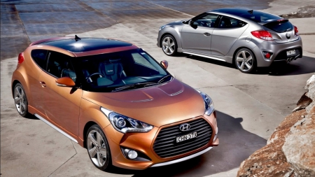 HYUNDAI VELOSTER - sports, hyundai, cars, silver, autos, car, orange, golden, photo, new, beige