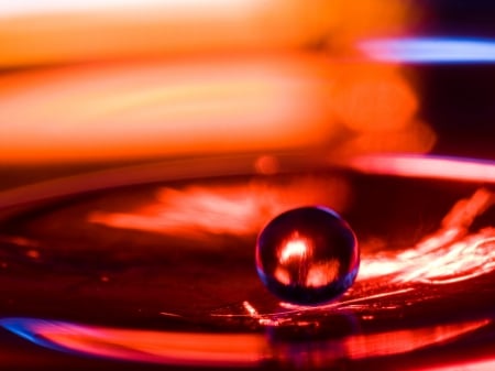 ABSTRACT RED DROP OF TEXTURE - photos, abstract, circles, drops, cool, fantasy, pool, red, digital, texture, art, swirls