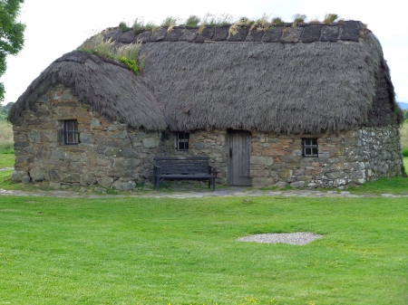 Scotland - house, scotland, nature, straw