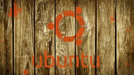 Ubuntu wood II - wood, paint, hd, vernice, wallpaper, gimp, ubuntu, linux