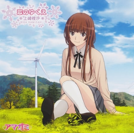 amagami ss - girl, cute dres, electric weiver, nature