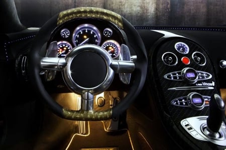 Veyron interior - cars, lights, hd, bugatti, power