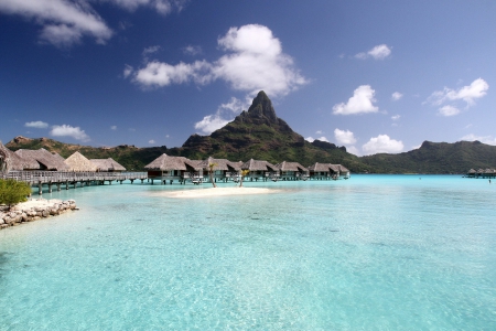 clear blue lagoon Bora Bora - villas, lagoon, blue, pacific, society, beach, island, french, polynesia, sand, tahiti, aqua, sandy, villa, bungalow, exotic, paradise, south, bungalows, water, sea, ocean, islands, white, tropical, bora bora, clear