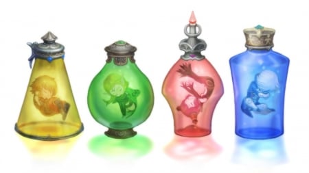 DRagon Nest - red, beauty, beautiful, yellow, anime, blue, warriors, bottles, colors, green