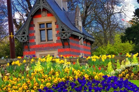 Paradise home - nice, cottage, trees, paradise, colorful, villa, home, pretty, house, garden, summer, lovely, country, nature, village, beautiful, flowers