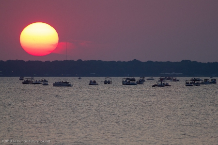 sunspot - fun, lake, nature, sunset