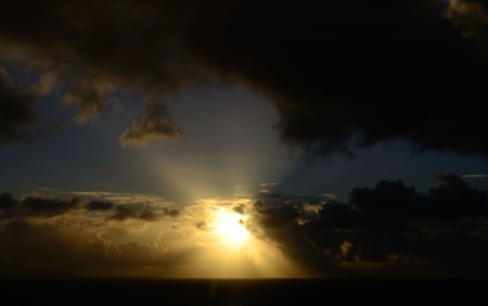 Beauty fading into night - clouds, Sunset, Nature, Photography, Beach