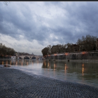 bicycle lane on the bank of an italian river