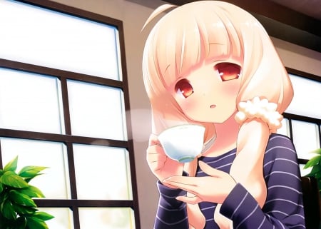 Cafe Sourire - cafe sourire, anime girl, Cafe, beautiful, blond, cute, adorable