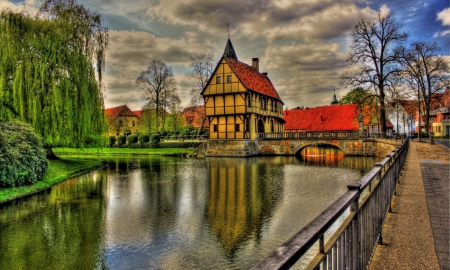 Germany Bridge - nature, lake, bridge, germany