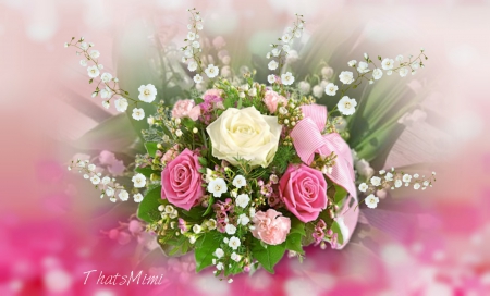 Roses Bouquet - roses, pretty, pink, beautiful, bouquet