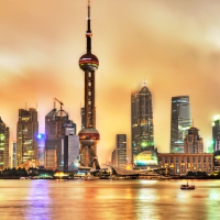 fantastic waterfront view of shanghai hdr