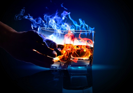 Phoenix Drink ~ Blue Edition ~ - skyphoenixx1, drink, hot, glasses, photography, wallpaper, phoenix, fire, picture, flame, abstract, hand, blue