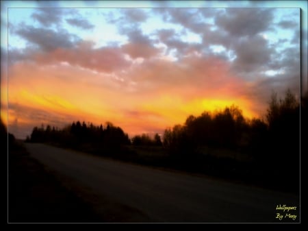 Sunset Aglow 1600x1200 - Sunset, Nature, Clouds, Weather, Sky, Sunsets