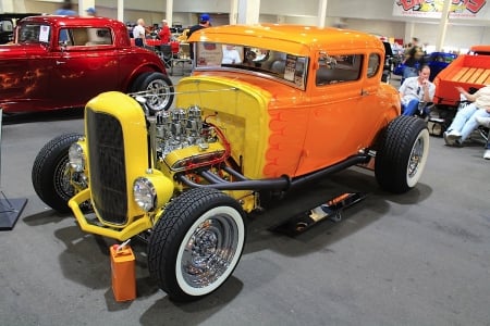 Hot Rod Ford - orange, classic, hotrod, motor