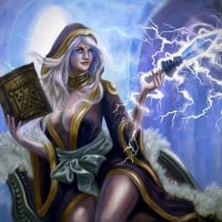 Sorceress Making Magic Dagger