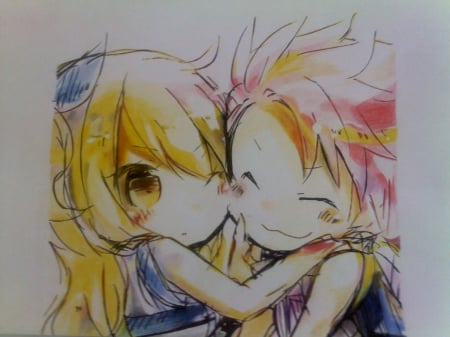 Chibi Natsu & Lucy - Anime, Kawaii, Chibi, NatsuxLucy