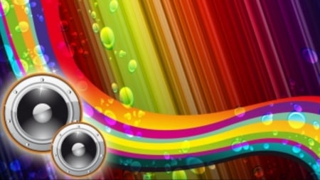 Rainbow Music - music, rainbow, abstract, colours