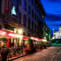 restaurant on a side street in helsinki