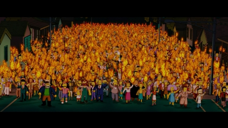 simpsons rage - mob, fire, simpsons, rage