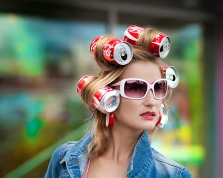 Curl - glasses, can, model, girl, fashion