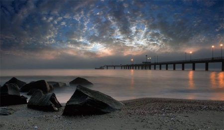 Beautiful sunset - sea, sunset, Beautiful, beach