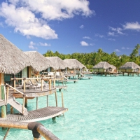 Bora Bora Water Villas Bungalows at pearl beach spa and resort Polynesia