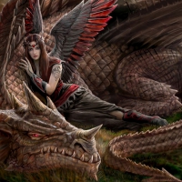 woman with dragon