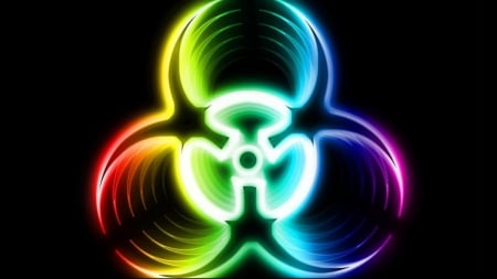 Bio-Hazard - pretty, Bio-Hazard, rainbow, symbols