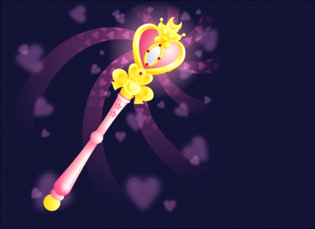 Heart Moon Rod - item, pretty, anime, heart, object, light, pink, sailor moon, purple, plain, hd, sparks, nice, objects, abstract, sailormoon, beautiful, simple, beauty, lovely, love, sweet, glow, items