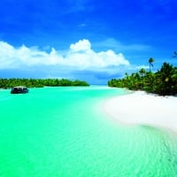 Lagoon Passage to One Foot Island Aitutaki Cook Islands Polynesia