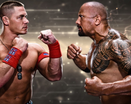 John Cena vs The Rock - fun, entertainment, the rock, wwe, wrestlemania, john cena