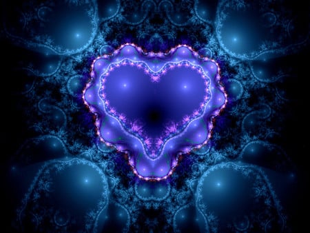 Blue heart - love, hearts