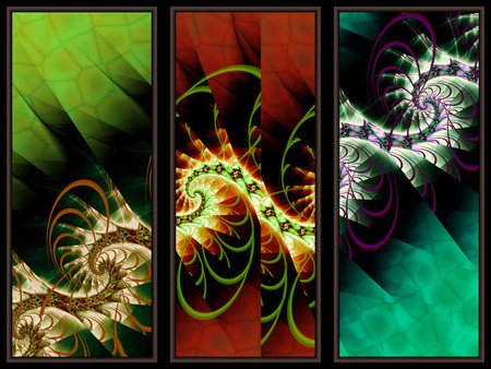 Triptych - fractal, colors