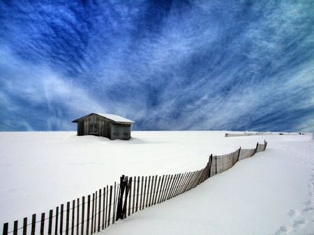 snack shack in winter - snow, snack, shack, winter