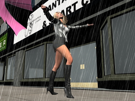 Singing in The Rain - singing, enjoying, boots, wet, happy, raining