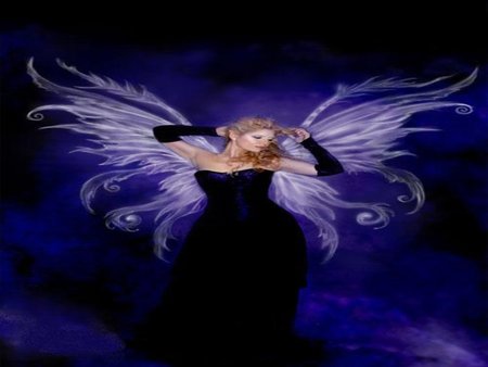 PURPLE FAIRY - wings, purple, fairy, female