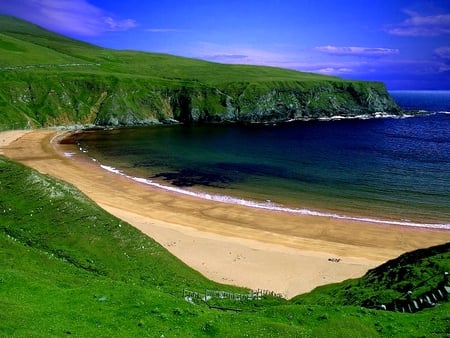 Beach in Ireland - ocean, beach, ireland, cliff, water, sand, sea