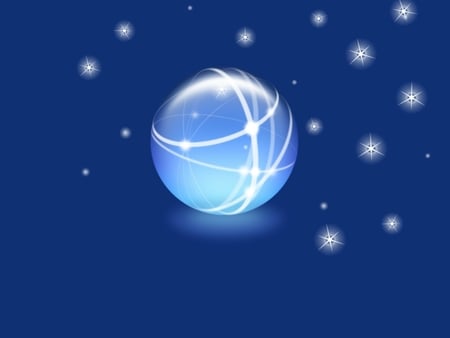 Glass Sphere and stars - sphere, stars, blue, glass