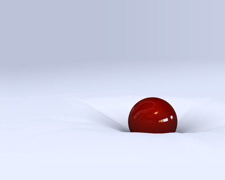 Sinking Feeling - sinking, sphere, white background, red marble