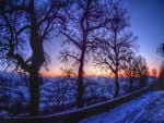 twilight time on the whitened road